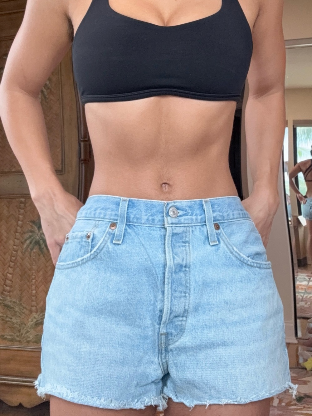 Levi's 501 blue denim shorts W29